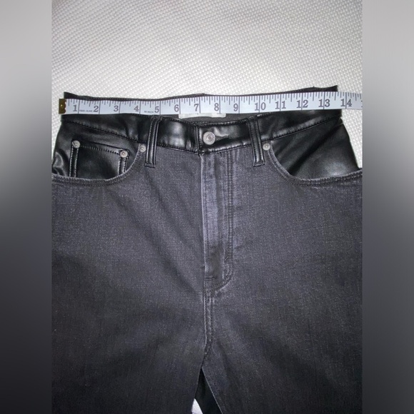 Women’s Abercrombie&Fitch Love Ultra High Rise faux leather & Jean pants size 28 - Picture 10 of 14